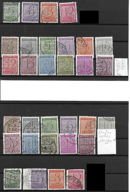 Auswahl: SBZ aus Nr. 116/19 y, 120/23 x & 126/37 x/ y, Stempel falsch, s. Bilder.