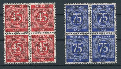 Bi-Zone Nr. 65 II & 67 II, Viererblöcke, einwandfrei postfrisch, siehe Bild.