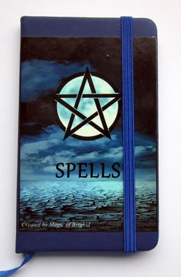 Spell Book BLUE MOON DIN A 7 Pentagramm Notizbuch Hexenbuch Schreibbuch