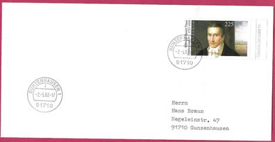 Bund Brief mit Nr. 2255, SR., sauber gestempelt, siehe Bild.