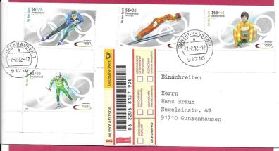 Bund Einschreibe-Satzbrief mit Nr. 2237/40, Ecke 3., sauber gest., siehe Bild.