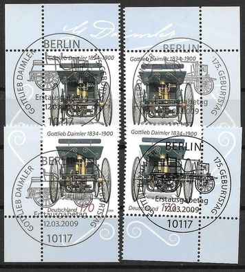 Bund Nr. 2725, Ecke 1,2,3,4, SST. Berlin, siehe Bild.