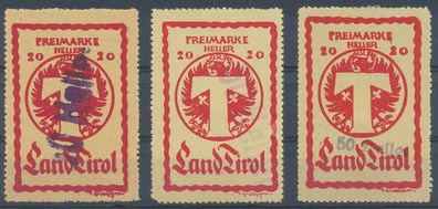 Österreich Freimarken vom Land Tirol, siehe Bild.