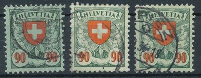 Schweiz Nr. 194 x, y, z, sauber gestempelt, siehe Bild.
