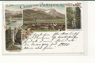 Lithokarte, Gruß aus Partenkirchen, nicht gelaufen, siehe Bild. (78)