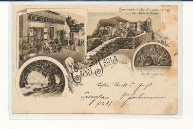Lithokarte, Capri Jsola, gelaufen 1897 nach Nidda, siehe Bild. (88)