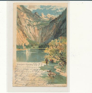 Lithokarte, Königsee-Obersee, gelaufen 1899 nach Nidda, siehe Bild. (71)