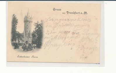 Lithokarte, Gruß von Frankfurt a. M., gelaufen 1897 nach Soden, siehe Bild. (33)