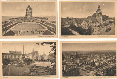 4 Ansichtskarten Leipzig, nicht gelaufen, siehe Bild.