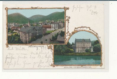 Lithokarte, Friedrichroda, gelaufen 1899 nach Nidda, siehe Bild. (36)