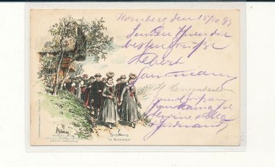 Bildpostkarte, Gutachthal, gelaufen 1897 nach Nidda, siehe Bild. (106)