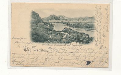 Bildpostkarte, Gruß vom Rhein, gelaufen 1897 nach Nidda, siehe Bild. (101)