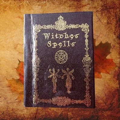 Kleines Buch für Zaubersprüche Witches SPELLS blanko 10 cm Notizbuch Hexenbuch