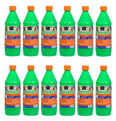 Robbyrob Brennspiritus 12x 1 Liter Schnellanzünder Alkoholreiniger Putzmittel