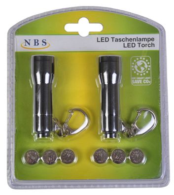 2er-Set LED Taschenlampe Handlampe Schlüsselanhänger Flashlight Leuchte klein