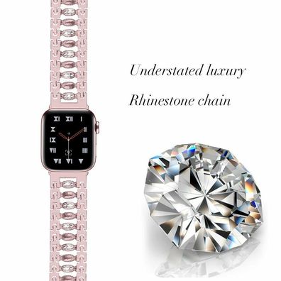 Luxus Diamant Armband Band Glitzer Schmuck Edelstahl für Apple Watch 38 - 45mm