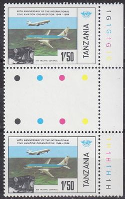 Tansania Tanzania [1984] MiNr 0247 ( * */ mnh ) [01] Flugzeug 3er Farbampel
