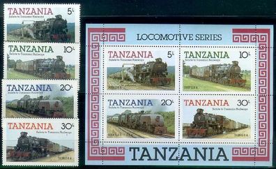 Tansania Tanzania [1985] MiNr 0268-71 Block 44 ( * */ mnh ) Eisenbahn