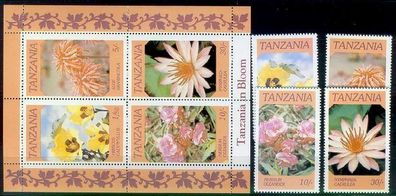 Tansania Tanzania [1986] MiNr 0324-27 Block 57 ( * */ mnh ) Blumen
