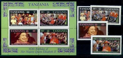Tansania Tanzania [1987] MiNr 0391-94 Block 64 ( * */ mnh ) Royals