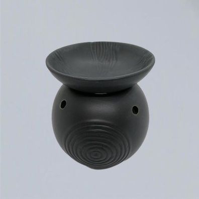 Duftlampe EARTH CIRCLE schwarz Keramik 12 x 10,7 cm Aromalampe Verdunster