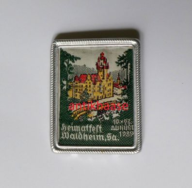 Abzeichen Heimatfest Waldheim Sachsen 1939 gestickt gewebt