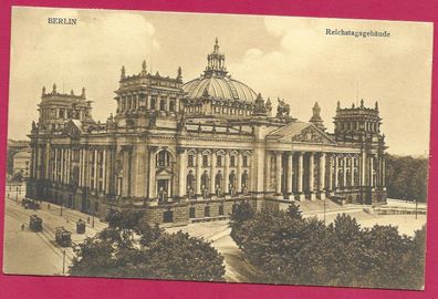 Postkarte Berlin Reichstagsgebäude, gelaufen 1911, siehe Bild.