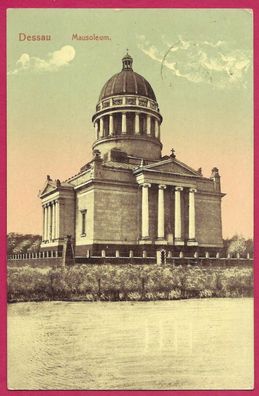 Postkarte Dessau Mausoleum, gelaufen 1916, Feldpost, siehe Bild.