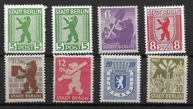 Alliierte Besetzung Berlin, Nr. 1/7A & 1B, postfrisch, siehe Bild.
