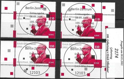 Auswahl: aus Bund Nr. 2174/2179, SST. Berlin, Bonn & VersandstellenSt. Frankfurt
