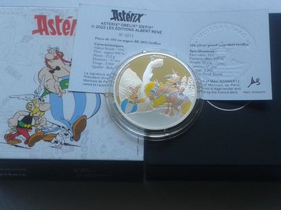 Original 10 euro 2022 PP Frankreich 22,2g Silber 999er Asterix und der Greif