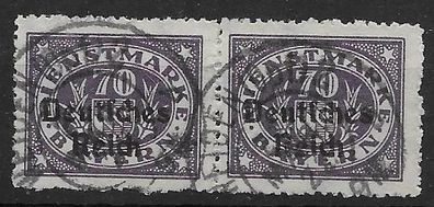 Dt. Reich Dienstmarken Nr. 42 als waagerechtes Paar, gestempelt, siehe Bild.