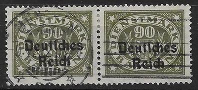 Dt. Reich Dienstmarken Nr. 45 als waagerechtes Paar, gestempelt, siehe Bild.