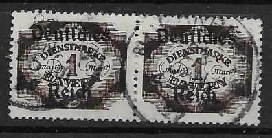 Dt. Reich Dienstmarken Nr. 46 als waagerechtes Paar, gestempelt, siehe Bild.