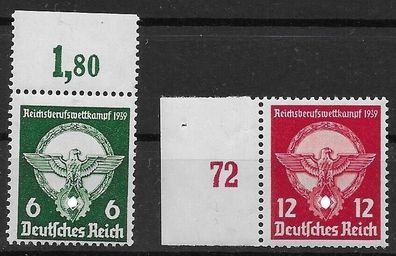 Dt. Reich Nr. 689/90 mit Ränder, postfrisch, siehe Bild.