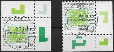 Bund Nr. 1988 gestempelt, mit Ecke 2/4, SST. Berlin & Bonn, siehe Bild.