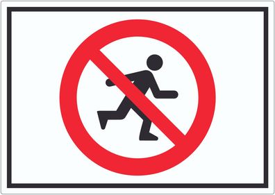 Laufen und Rennen verboten Aufkleber Symbol