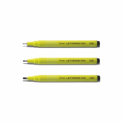 Pilot Fineliner Lettering Pen schwarz - 3er-Set 1,0 / 2,0 / 3,0 mm