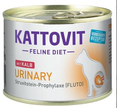 Kattovit ¦ Feline Diet - Urinary - Kalb - 12 x 185g ¦ nasses, spezielles Futter ...