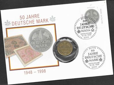 Bund Numisbrief, 50 Jahre Deutsche Mark, siehe Bild.