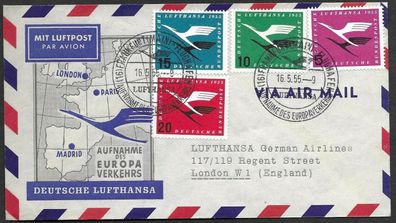 Bund, Luftpostbrief mit Nr. 205/08, SST. Lufthansa, siehe Bilder.