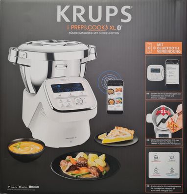 Krups Küchenmaschine mit Kochfunktion HP60A1 i Prep&Cook XL, 1550 W, 3 L Edelstahl...
