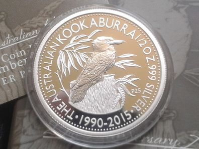 50 cents 2015 PP Australien Kookaburra WWF 1/2 Unze Silber 999er 1/2$ 2015 PP 2000 E