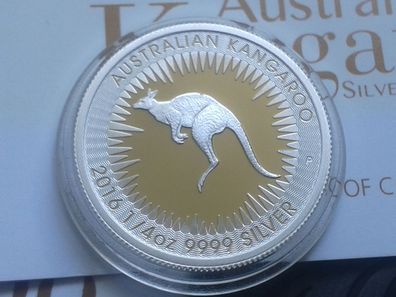 25 cents 2016 PP Australien Känguru 1/4 Unze Silber 9999er 1/4$ 2016 PP