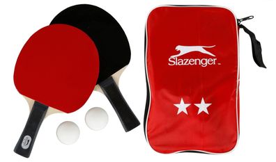 Slazenger Tischtennis-Set 5-teilig Tischtennisschläger Tischtennisbälle Tasche