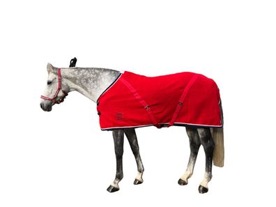 Horse Guard Wolldecke Stalldecke Wärmedecke rot 125 cm weiß blauem Rand Rug
