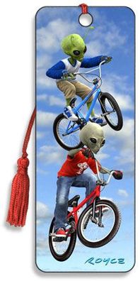 3D Lesezeichen BMX-Alien