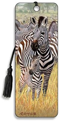 3D Lesezeichen Zebras