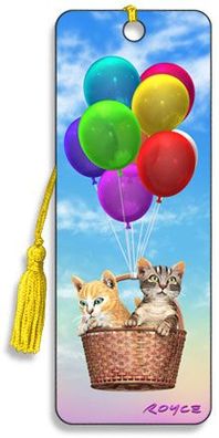 3D Lesezeichen Kitty Up - Katzen - Ballons