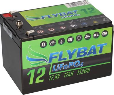 FYBAT LiFePO4 Akku 12V (12,8V) 12Ah inkl. Bluetooth und CanBus